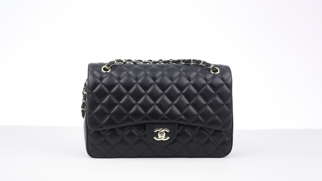 Black Quilted Leather medium Classic Double Flap Bag
