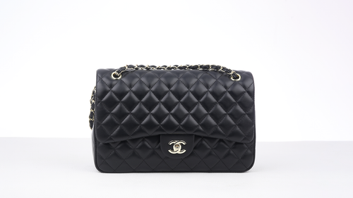 Black Quilted Leather medium Classic Double Flap Bag