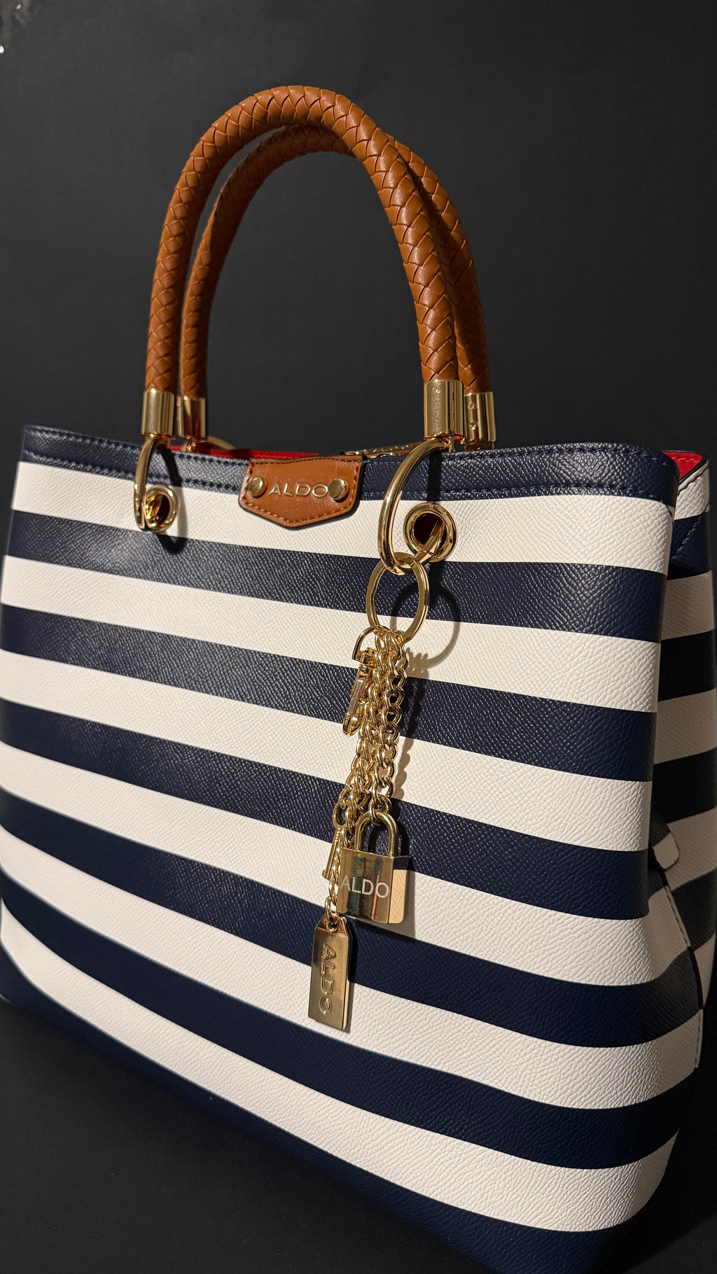 ALDO striped satchel bag